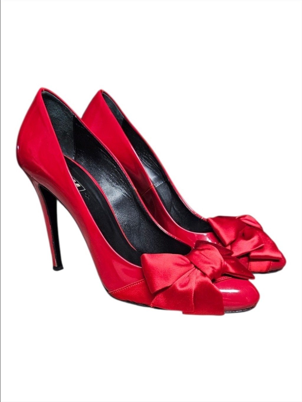 Le Silla | Red Patent Leather Bow Pointed Toe Stiletto Pumps Eu 40 Us 9.5